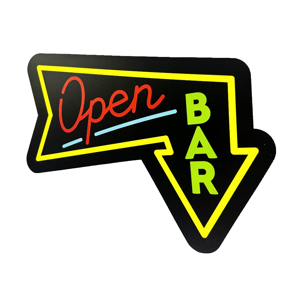 Placa Quadro Open Bar - Decoração