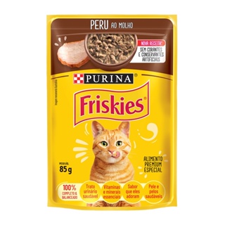 Ração Úmida Nestle Purina Gatos Friskies Peru ao Molho Sachê 85g