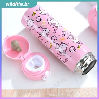 350/500ml Kawaii Sanrio Hello Kitty Kuromi Anime Garrafa A Vácuo De Aço Inoxidável Café Chá Leite Viagem Garrafa Térmica Portátil Isolada Vida Selvagem