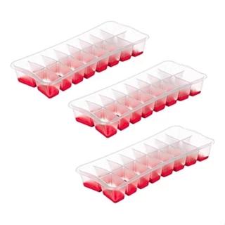 Kit 3 Forma De Gelo Flexível Com Fundo De Silicone 16 Cubos Sanremo