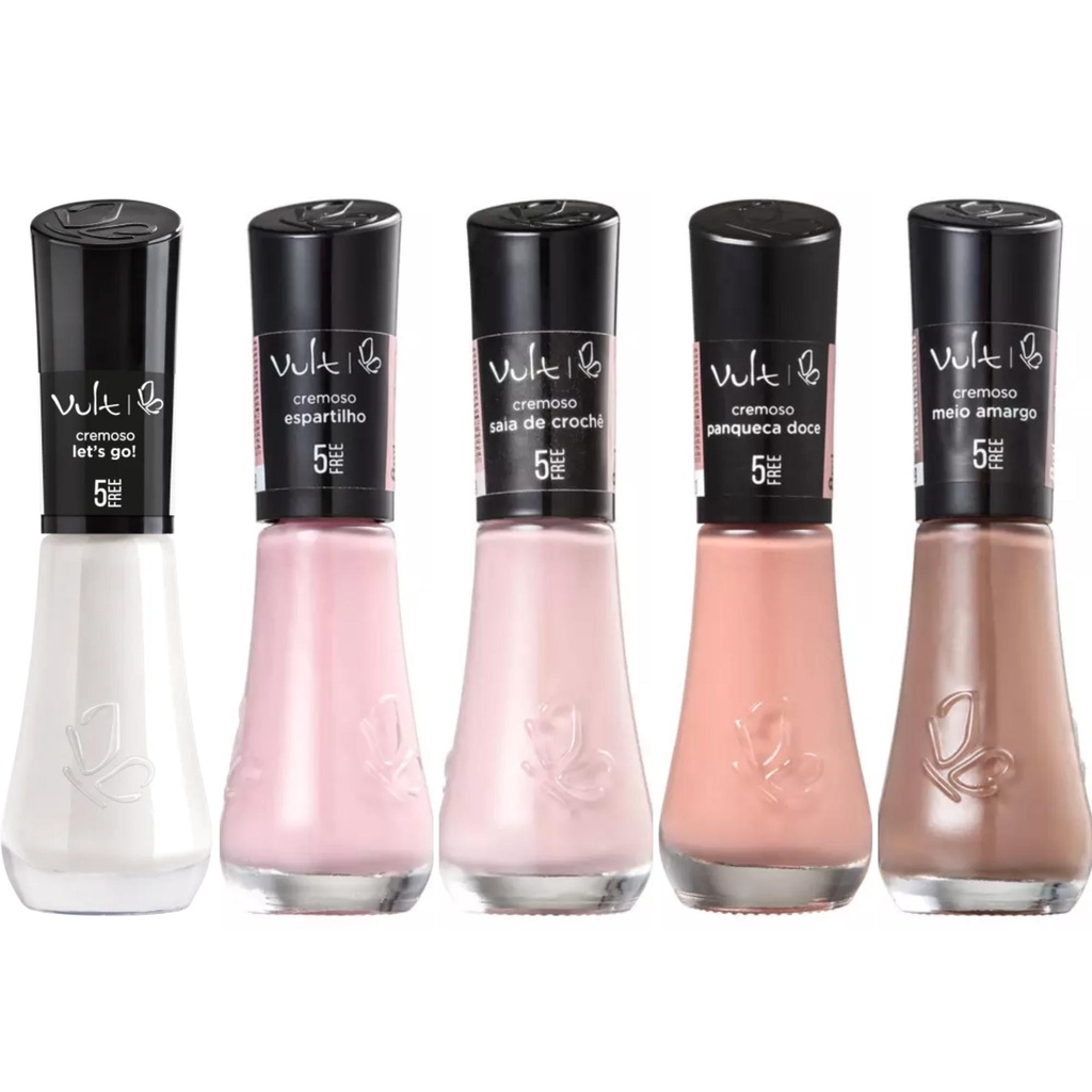 Kit Esmalte Vult Hipoalergenico Rosa e Nude 5 Cores Atacado | Shopee Brasil