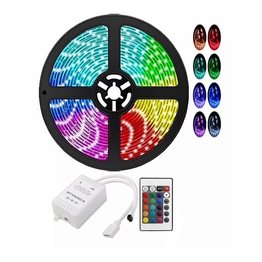 Luz Fita Led Colorida 5050 Rgb 10m Alta Luminosidade Bivolt | Shopee Brasil