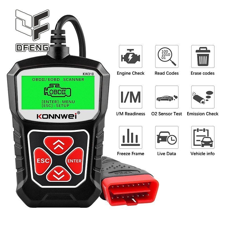 KONNWEI KW310 OBD2 Scanner Support Portuguese Car Diagnostic Tool ...