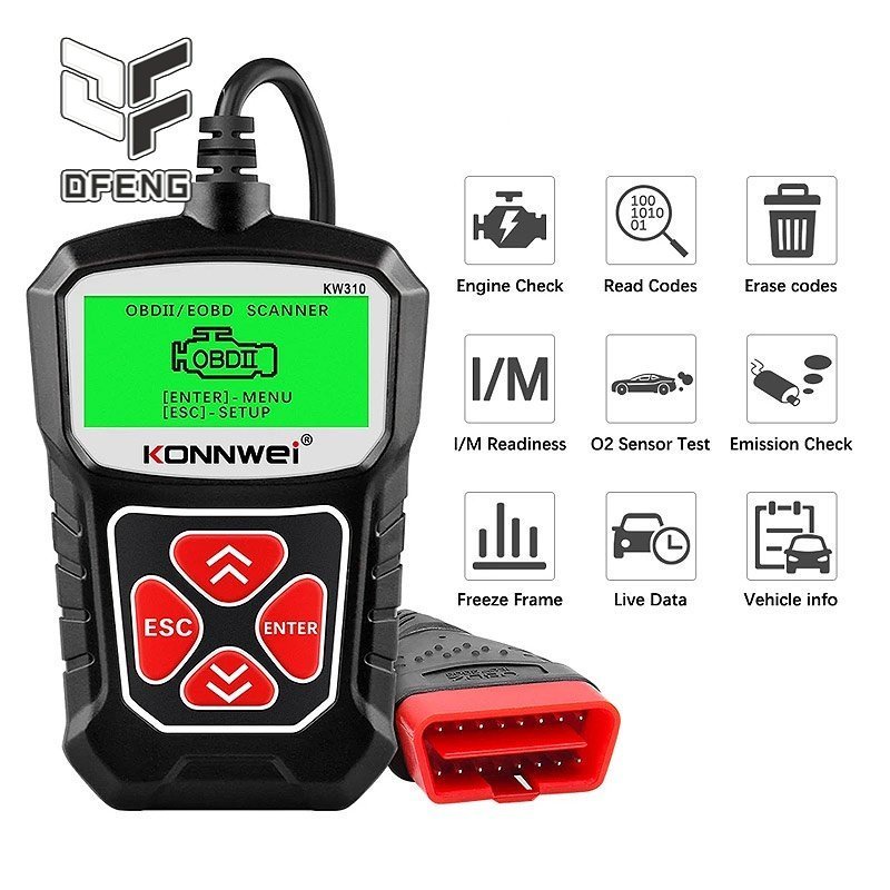 KONNWEI KW310 OBD2 Scanner Support Portuguese Car Diagnostic Tool