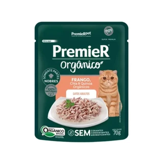 Ração Úmida Premier Gourmet Frango Orgânico Gatos Adultos 70g