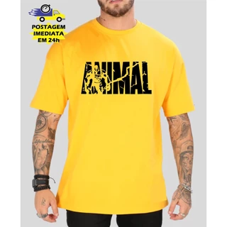 Camiseta Bodybuilder Amarela Animal