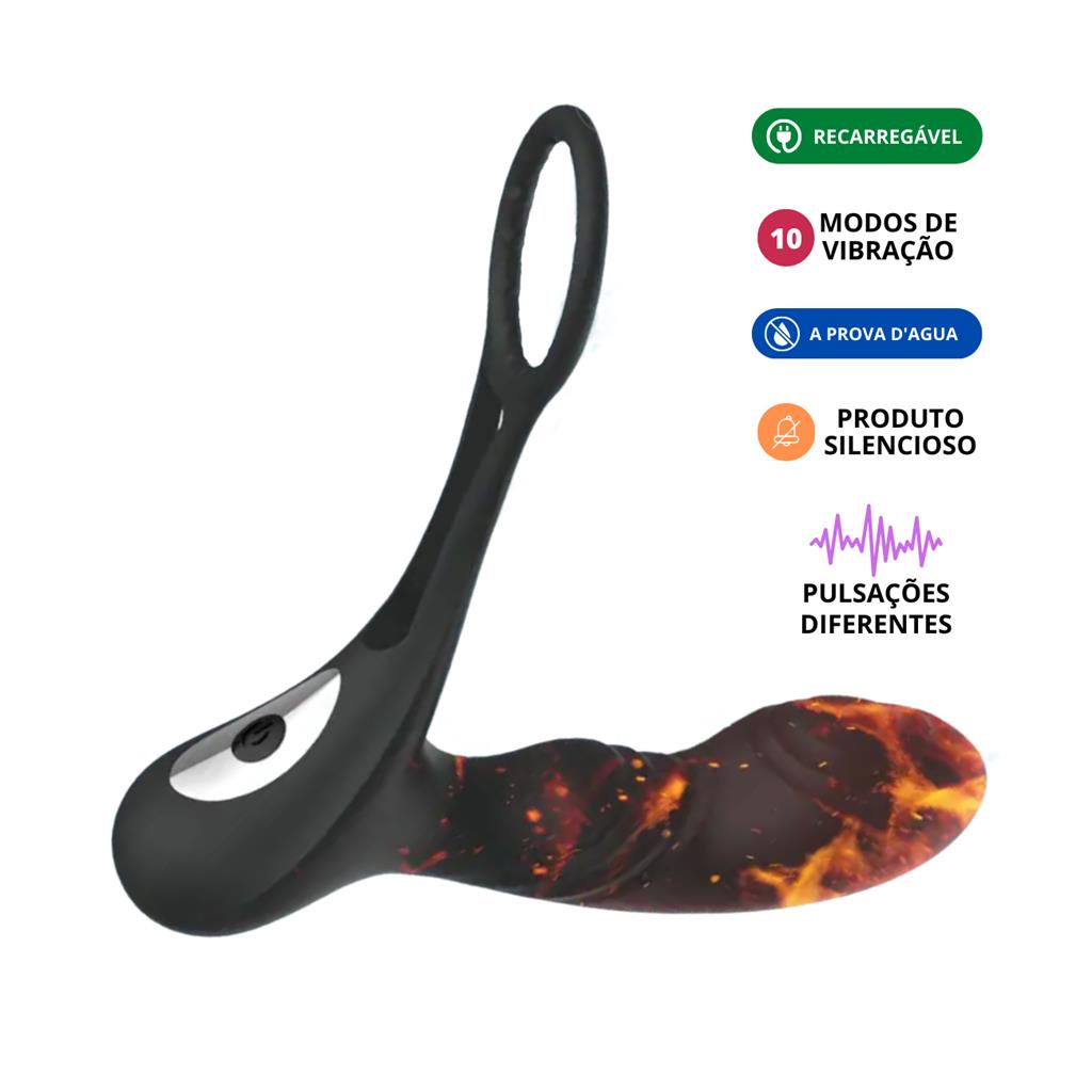 Anel Peniano Com Estimulador de Prostata Retarda Ejaculacao Vibrador Masculino Com Controle Sex Shop