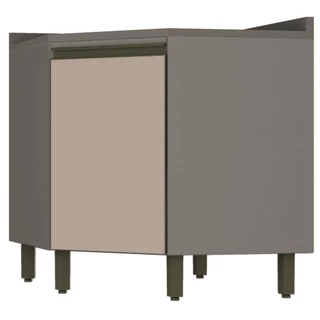 Balcão de Canto Henn Connect CE130-35 1 Porta com Tampo MDF