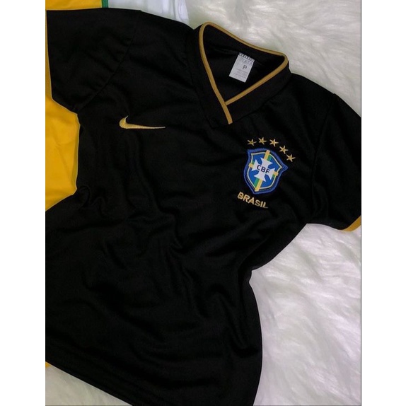 Camisa Camiseta Feminina Baby Look Time Brasil Branca a Pronta