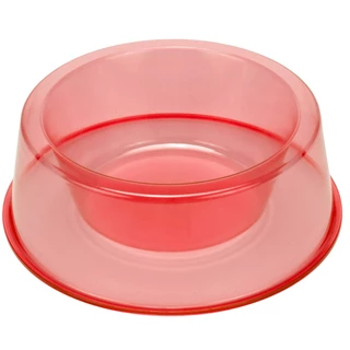 Comedouro Pet Toys Simples Vermelho Transparente para Cães e Gatos