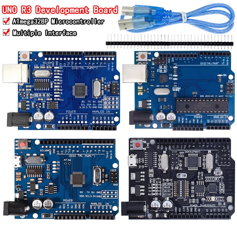 1conjunto UNO R3 Caixa Oficial ATMEGA16U2/MEGA328P Chip CH340G Para O Conselho De Desenvolvimento Arduino WeMos ESP8266