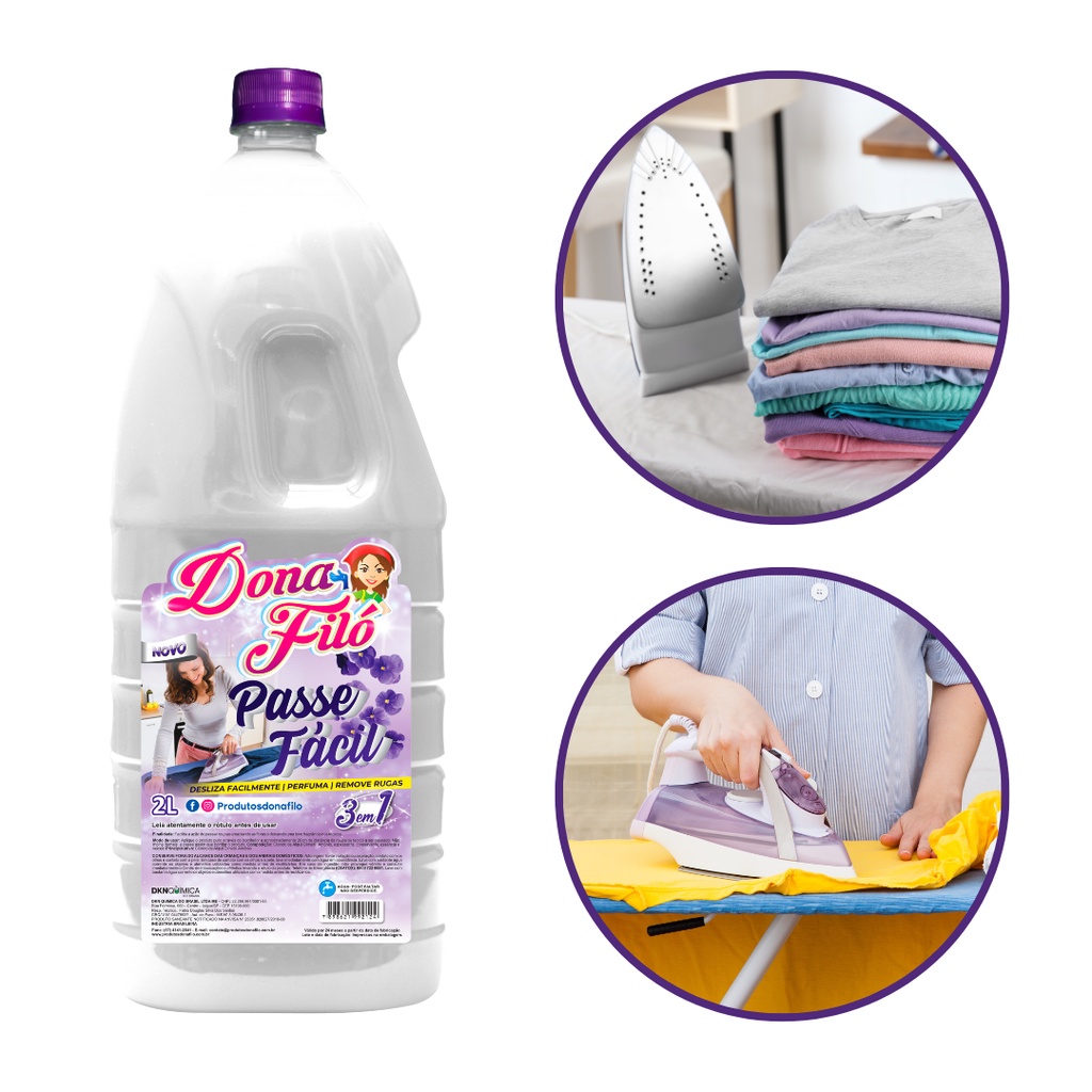 Revitalizador Para Passar Roupas Perfuma e Desamassa Passe Fácil 2 ...