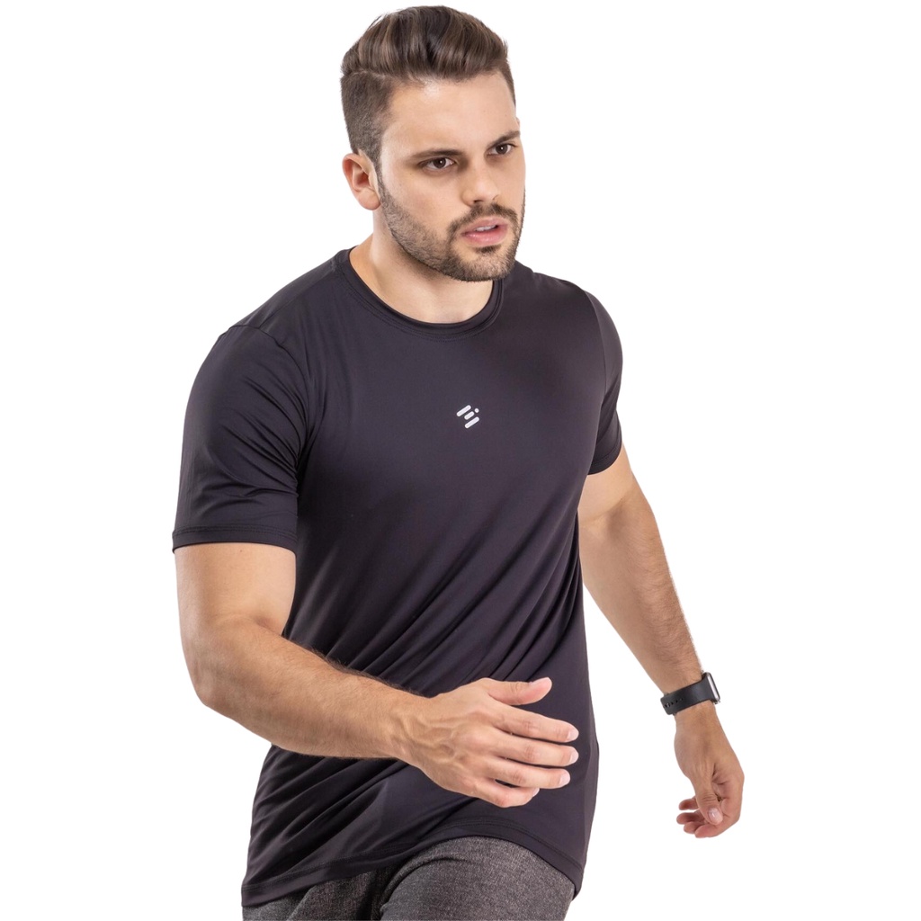 Camisa esportiva dry fit masculina manga curta poliamida