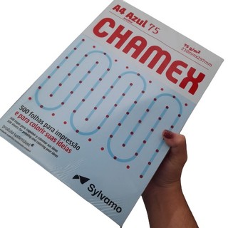 Pacote de Papel para Impressao A4 500 Folhas Azul Gramatura 75g Chamex ...