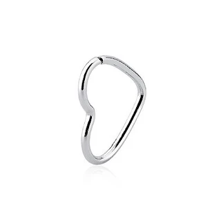 Piercing de prata 925 para nariz ou helix - Formato de coração
