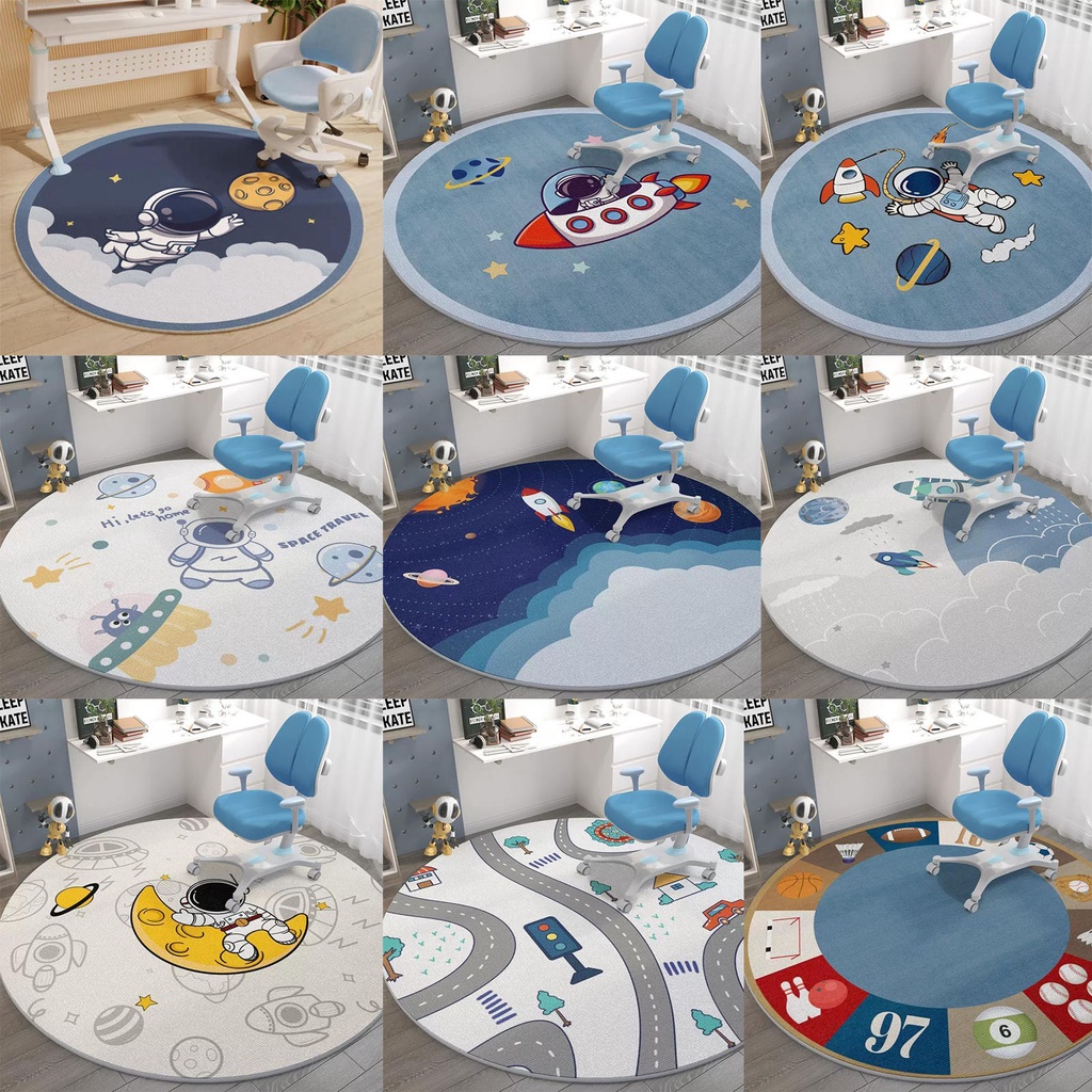 Astronauta 3D Round Rug Para Crianças Meninos Em Casa Sala De Estar , Quarto E Cozinha 100 * 100CM 120 * 120cm 140 * 140cm Tapete De Decoração