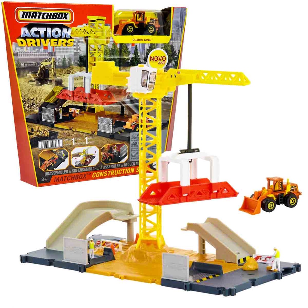 Playset Canteiro de Obras Matchbox Action Drivers com Carrinho