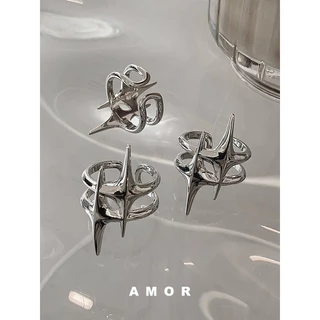 Anel Estrela Tamanho Ajustável Desenho De Nicho Personalizado Fashion Sweet Cool
