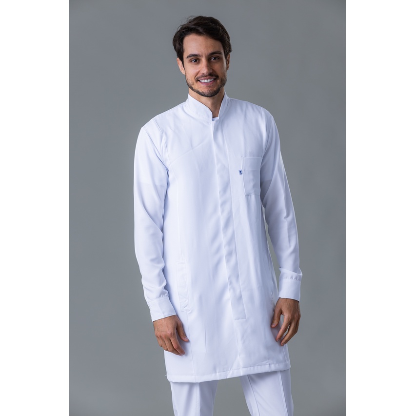 626 - Jaleco Masculino Gola Padre Slim Fit