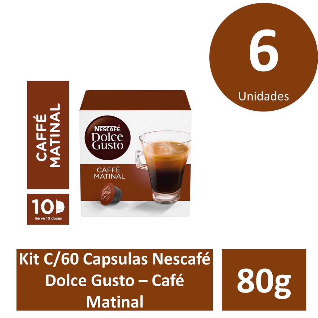 Café Matinal Conillon Nescafé Dolce Gusto Caixa com 10 Cápsulas