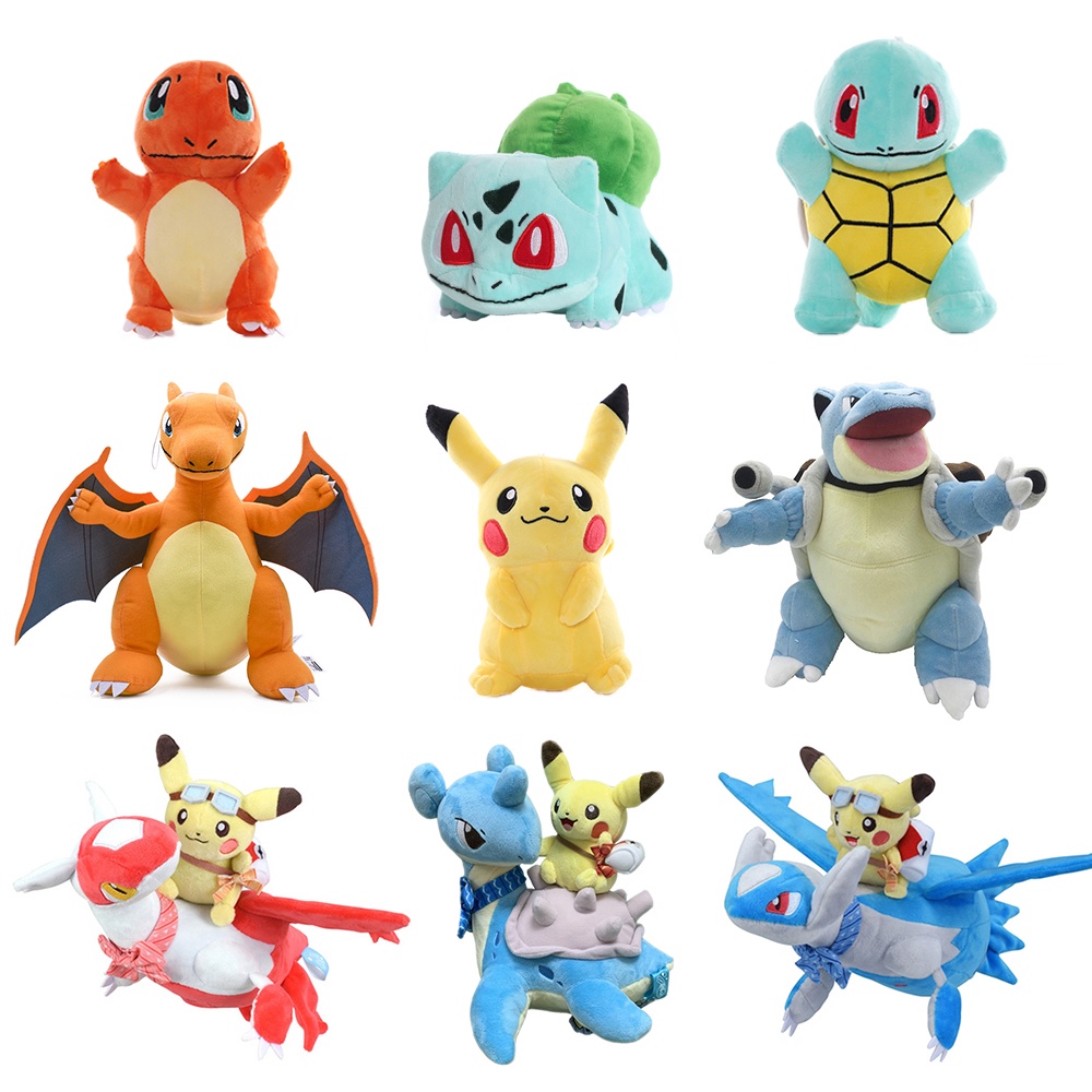 Anime figuras charizard pokemon boneca de pelúcia mega evolução x