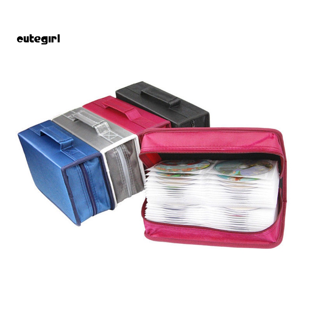 cute-128 Discos Porta CD DVD Zipper Álbum Caixa De Armazenamento Carteira Organizador De Bolsas De Transporte