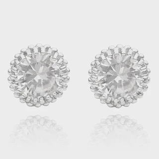 Brinco de Prata 925 Feminino Ponto de Luz Banhado a Prata em Oferta na Shopee