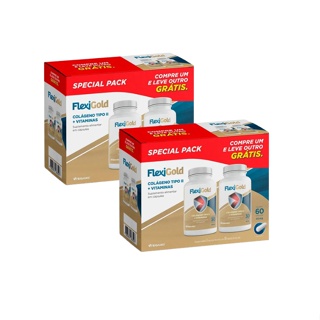 Colágeno Tipo 2 + Vitaminas FlexiGold Herbamed 2 Special Pack C/2 Frascos de 30 Cápsulas Cada