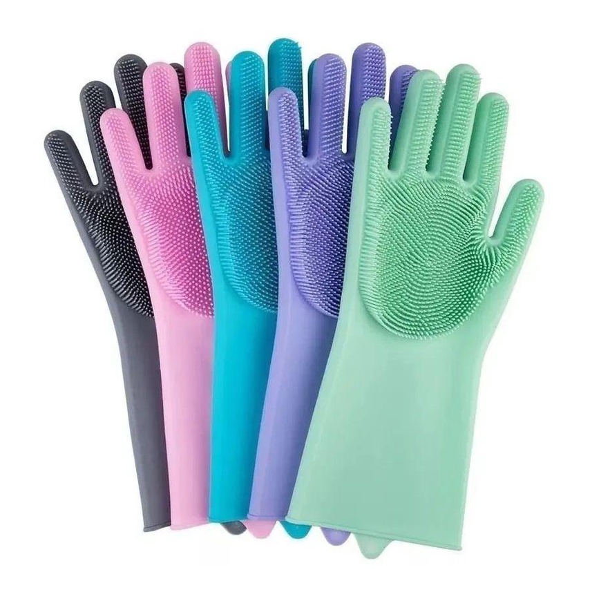 Luva Lava Louça Esponja Multiuso Limpeza Cozinha e Térmica Silicone ...