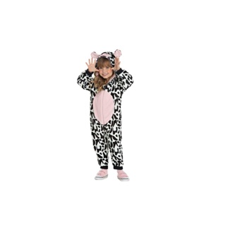 Macacão Pijama Vaquinha c/ Capuz orelhinha Menina Infantil