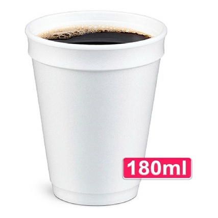 100 Copo isopor descartavel bebidas quentes 180ml 