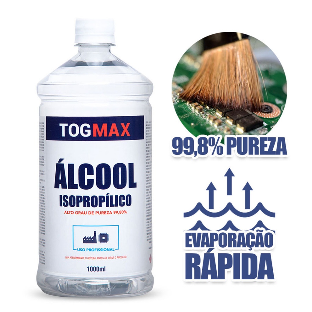 Álcool Isopropilico 99,8% Isopropanol PCI, Limpeza Eletrônica, Placas e Circuitos