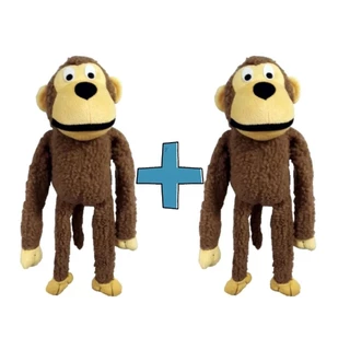 Kit 2 Macaco de Pelúcia para Cachorro Pet Brinquedo Mordedor com Apito Som