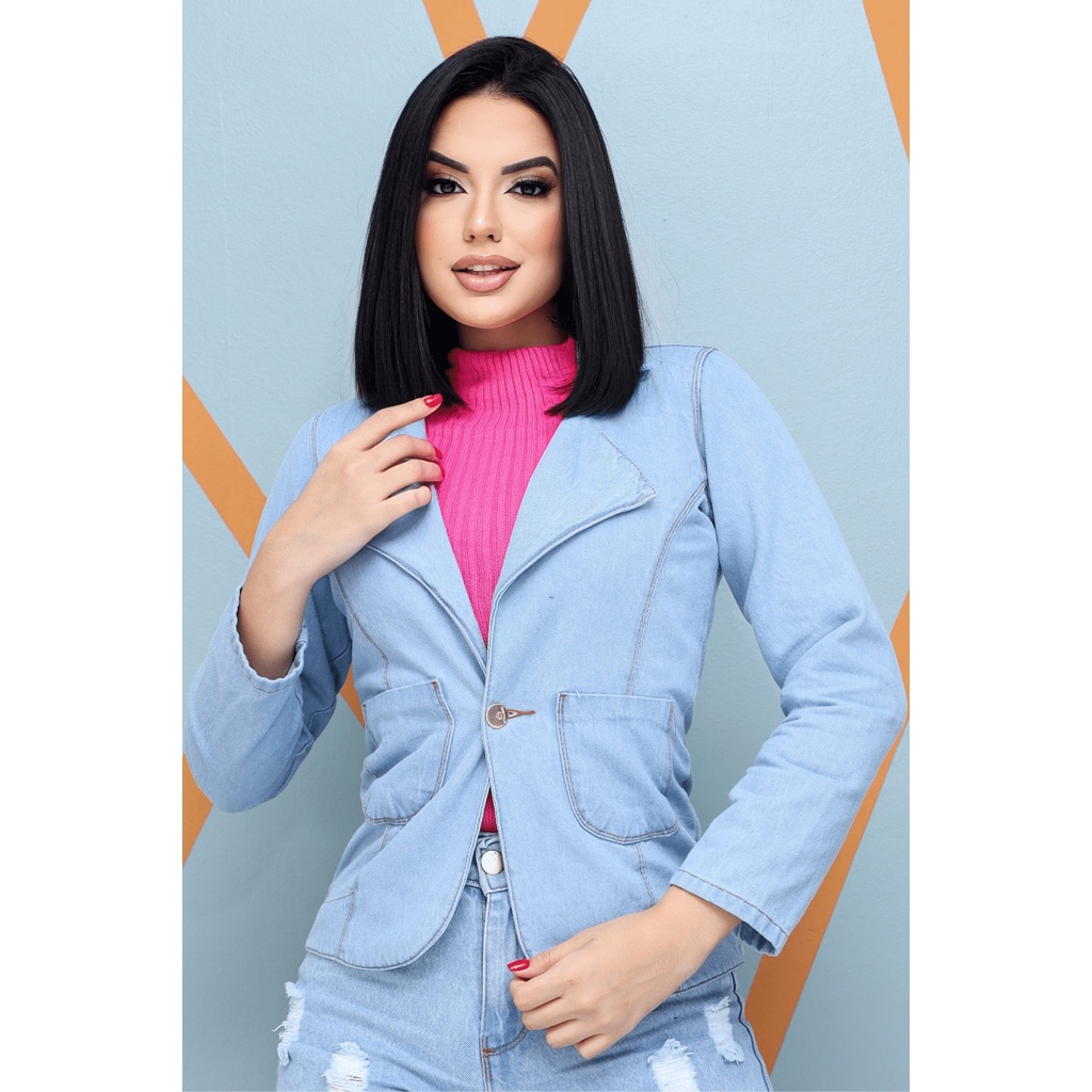 Blazer jeans hot sale sem manga