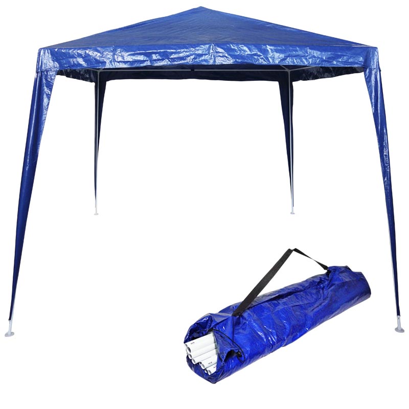 Tenda Gazebo Desmontável 2,4x2,4 m Barraca Praia Camping Azul com Bolsa Importway IWGZM-240AZ