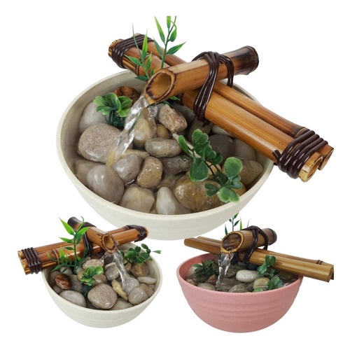 Fonte Agua Decorativa Cascata Feng Shui Bambu Ecológico
