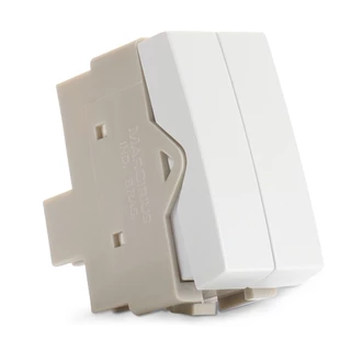 Módulo Interruptor Duplo Simples Sleek Branco Margirius