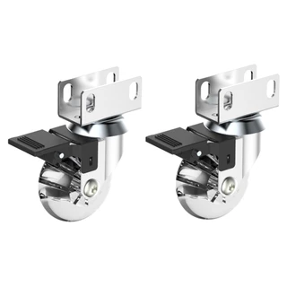 Rodizio Rodinha para Moveis de Gel Giratório com freio 50mm perfil U 16mm 2 Unidades