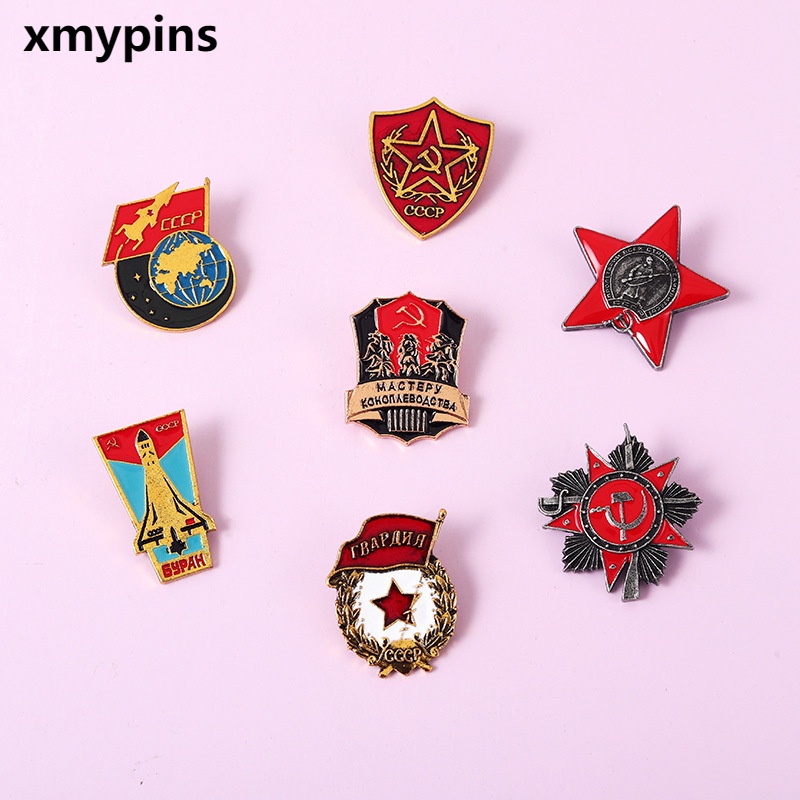 Broches Personalizados Das Nações Unidas Bandeira Estrela Vermelha Pin Metal Lapela Crachá Criativo Mochila De Liga Acessórios Memória Histórica Presentes