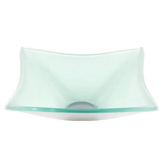CUBA DE VIDRO QUADRADA 31CM BRANCA