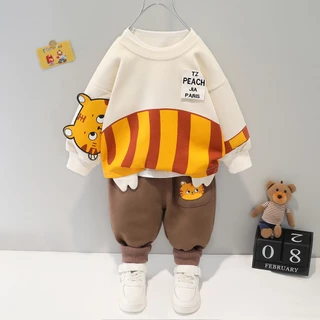 Roupas Infantis Baby Boy Sets Novas Primavera Kids Boys Clothes Cartoon Top + Pants 2Pcs Esportivas Para Meninas