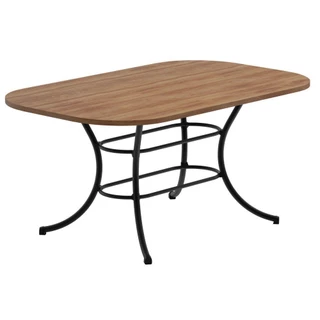 Mesa Carraro 1547 Retangular Pintura Preto Fosco Com Tampo MDP