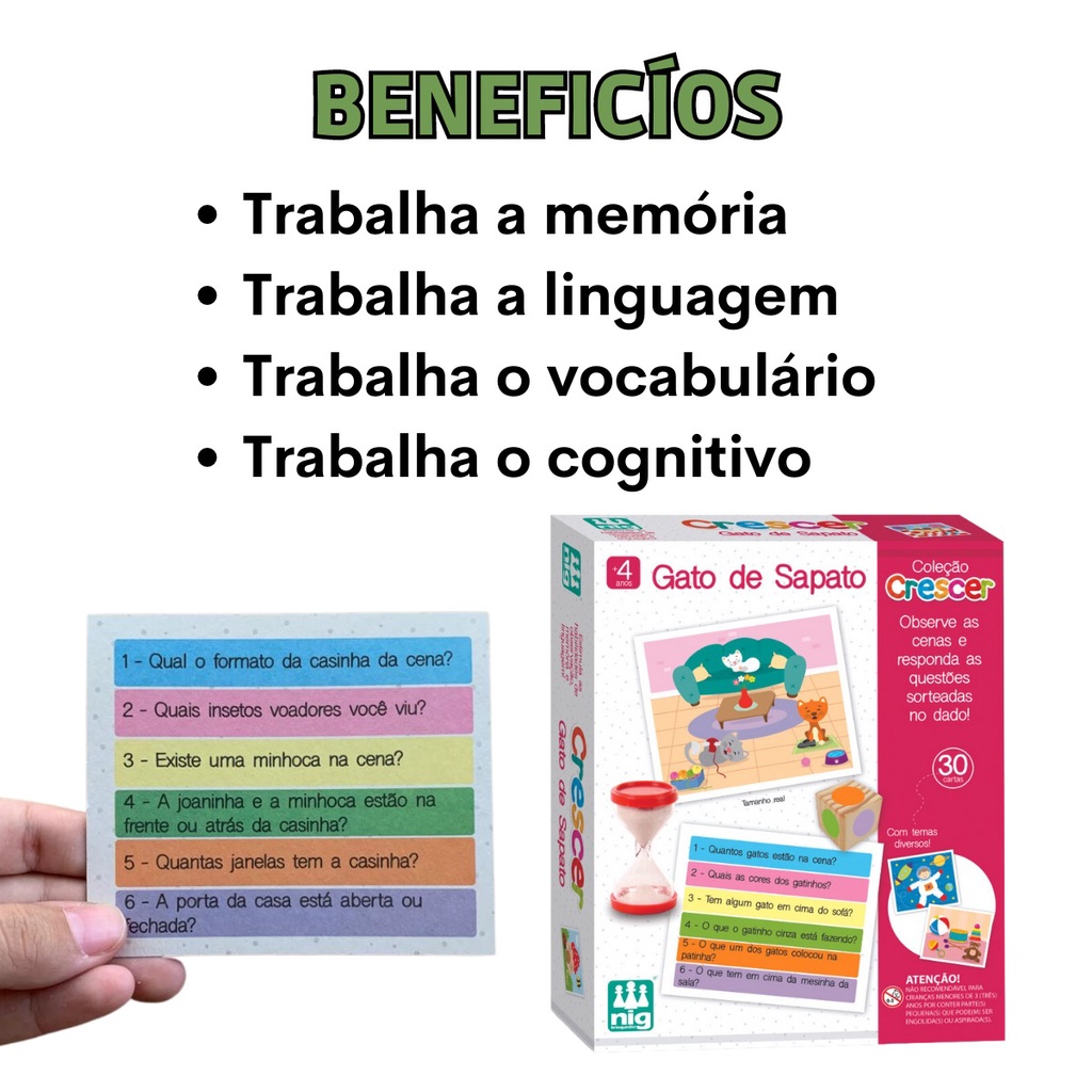 Brinquedo Jogo Gato De Sapato Infantil Estimula Memoria Colecao