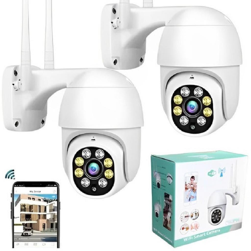 Kit Com 2 Câmeras Externa Ip Prova D'água Infravermelho Wifi Hd 1080p