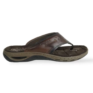 Chinelo Pegada Masculino de Dedo em Couro Pinhão