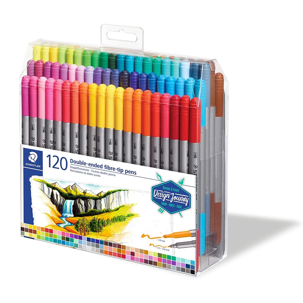CANETA STAEDTLER TWIN-TIP PEN 120 CORES PONTA DUPLA 3200 CANETA STAEDTLER TWIN-TIP PEN 120 CORES PONTA DUPLA 3200