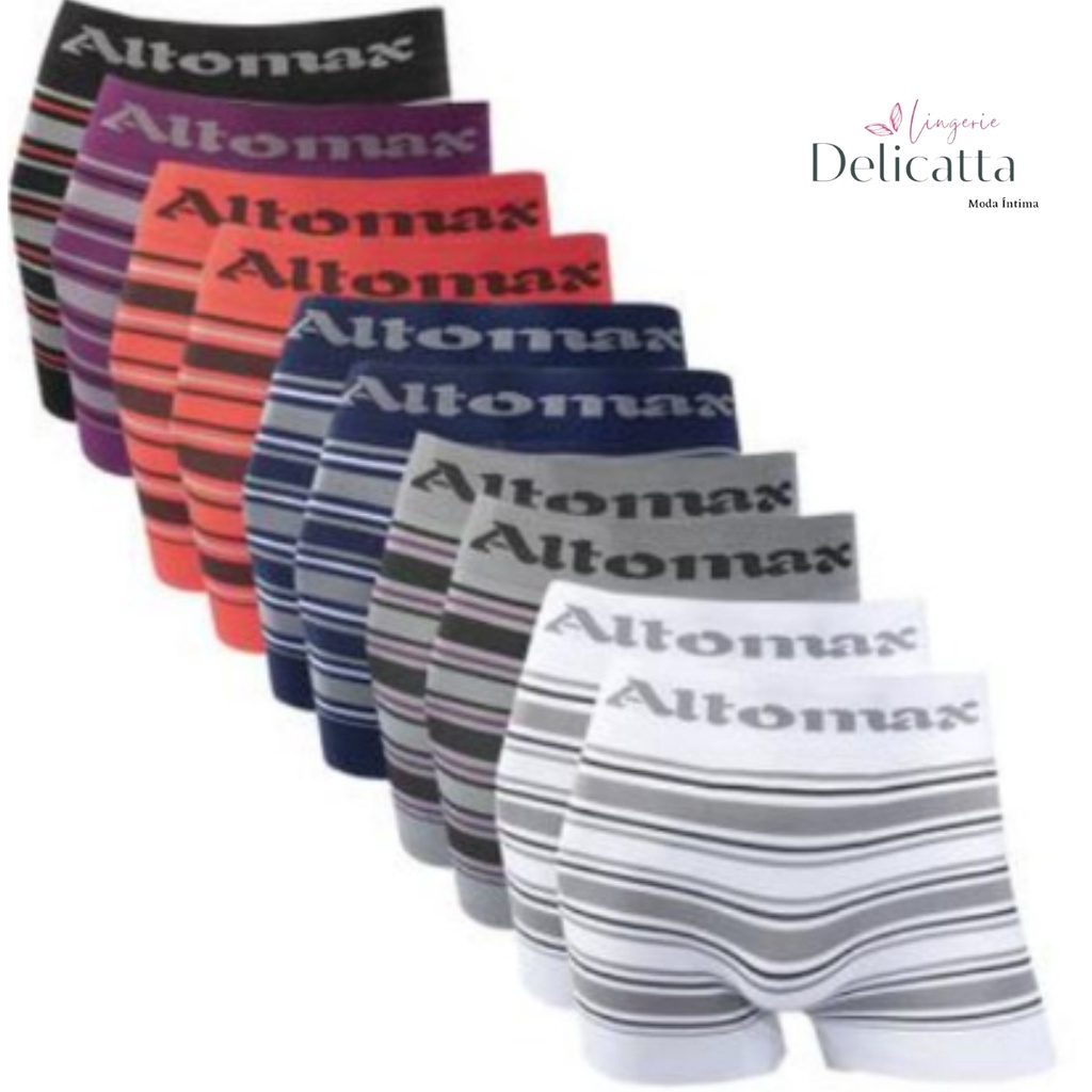 Kit 10 Cuecas Box Altomax e RP Masculina Cores Variadas Microfibra Sem ...