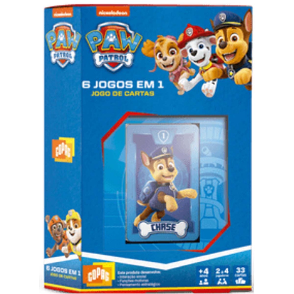JOGO DE CARTAS PATRULHA CANINA 6 JOGOS EM 1 PAW PATROL COPAG | Shopee ...