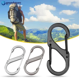 GRANDSTORE 10pcs Tipo S Mosquetão De Aço Inoxidável Com Fechadura Mini Porta-Chaves Gancho Anti-Roubo Mochila De Camping Exterior Ferramenta De Fivela De Chave N9Q5