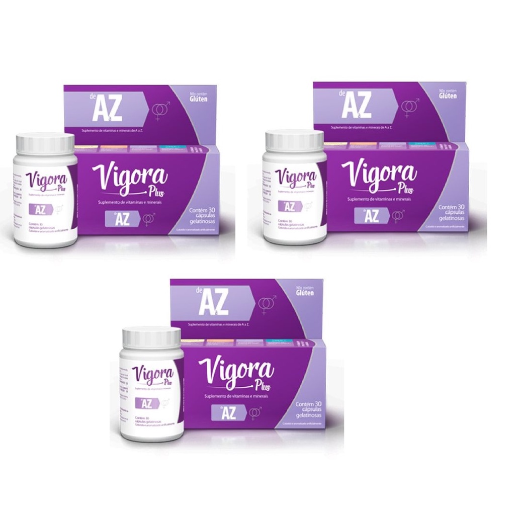 Kit 3 Suplemento Vigora Plus Az Com 60caps Prati Donaduzzi Shopee